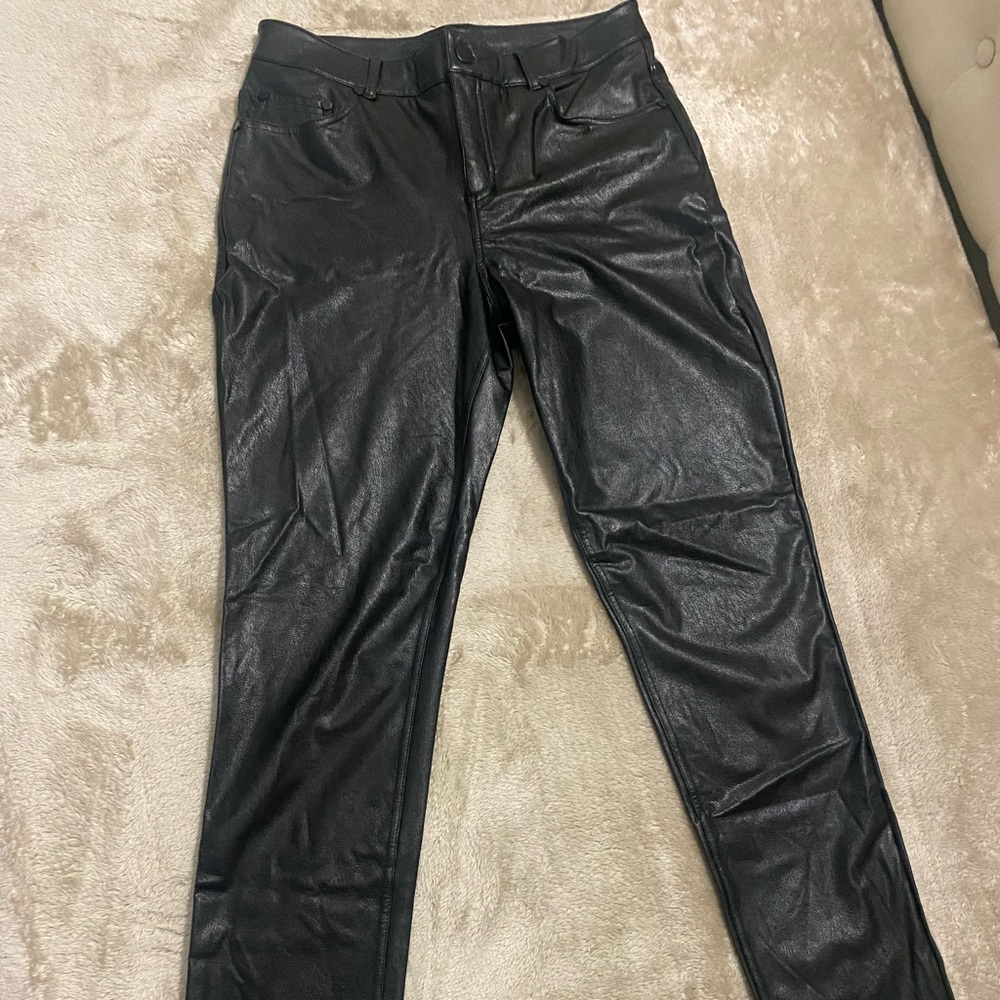 Commando Black Faux Leather Control Leggings